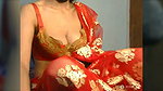 Wife in Red Saree showing her boobs