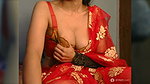 Wife in Red Saree showing her boobs