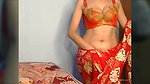 Wife in Red Saree showing her boobs