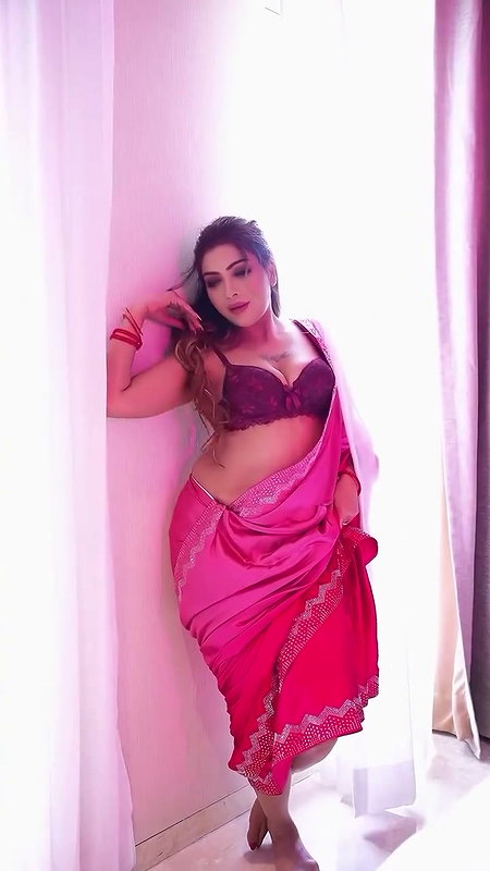 Dipannita Looking So Sexy In Pink Saree