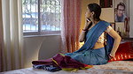 Chubby desi lady hot wide tummy and big open navel in blue saree 1