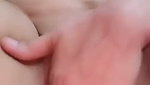 figure babe fingering and creampie pussy