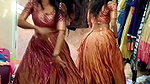 Insta influencer girls sexy dance in blouse & skirt