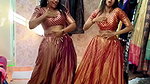 Insta influencer girls sexy dance in blouse & skirt