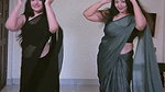 mom and daughter dance in black saree 2