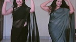 mom and daughter dance in black saree 2
