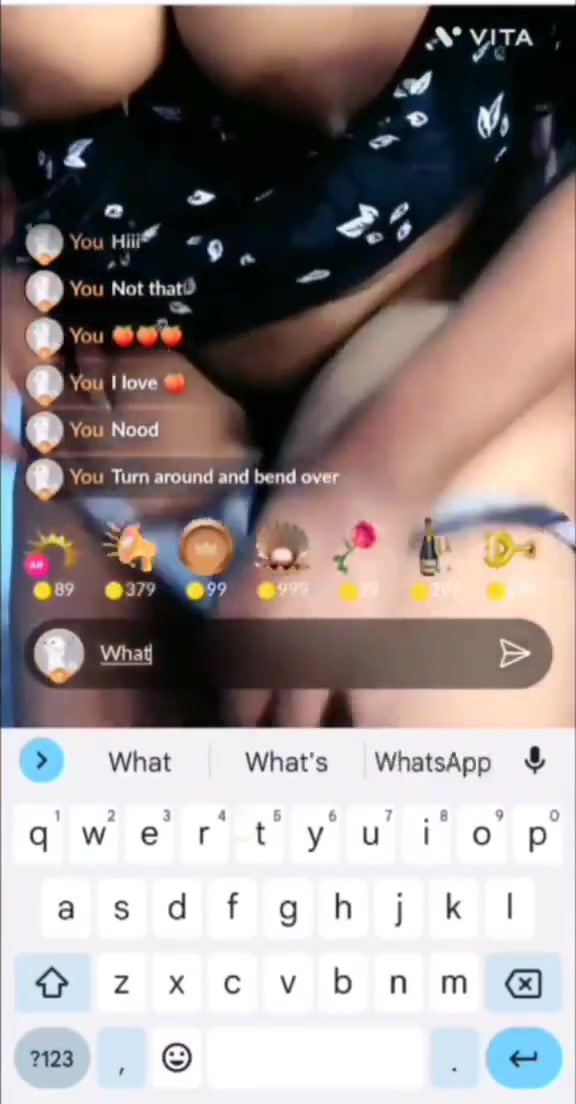 Sara showing her boobs, ass and fingering her pussy on tango live with face