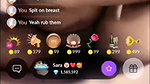 Sara showing her boobs, ass and fingering her pussy on tango live with face