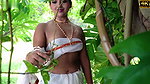 Elora Showing Hint of Nipples & Thighs through Transparent White Saree Shoot