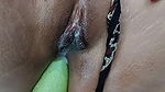 Desi Village Housewife,s Pussy Cum Discharged With Huge Vegetable Fucking