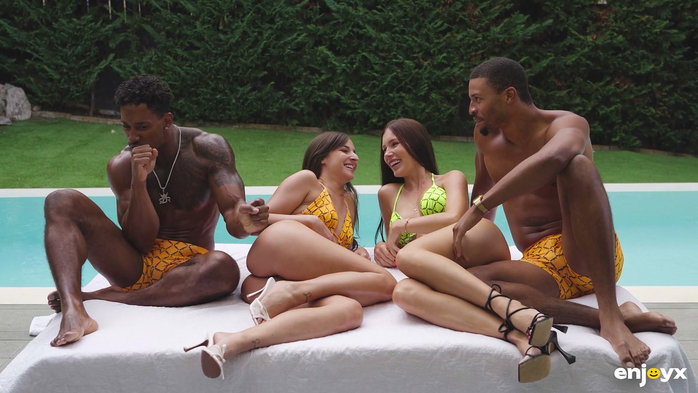 Amirah Adara & Mary Rock – First Interracial Foursome