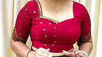 homely girl boobs expose in blouse and skirt fit check video 2