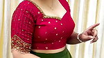 homely girl boobs expose in blouse and skirt fit check video 2