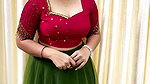 homely girl boobs expose in blouse and skirt fit check video 2