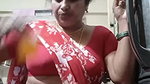 aunty in sexy blouse and saree drinking juice 2