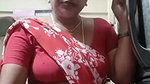 aunty in sexy blouse and saree drinking juice 2