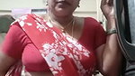 aunty in sexy blouse and saree drinking juice 2