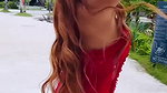 BHALEKAR SEXY IN RED BABYDOLL DRESS UUFFF