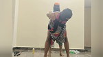 Girl pegged that boy pussy with big strapon dildo to train him as slave