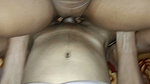 POV – A horny girl takes dick in side her oiled pussy and rides , in black bra