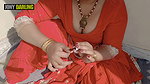 Punjabi Bhabhi painted her nail on roof