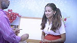 The teacher left my pussy after seeing my youth