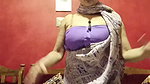 Busty bengali lady huge tits and navel in purple dress