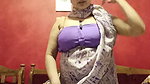 Busty bengali lady huge tits and navel in purple dress