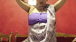 Busty bengali lady huge tits and navel in purple dress