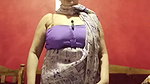 Busty bengali lady huge tits and navel in purple dress