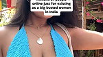 desi beauty sexy cleavage in blue costume 1