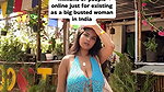 desi beauty sexy cleavage in blue costume 1