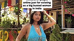 desi beauty sexy cleavage in blue costume 1