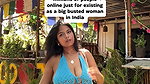 desi beauty sexy cleavage in blue costume 1