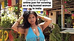 desi beauty sexy cleavage in blue costume 1
