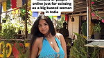 desi beauty sexy cleavage in blue costume 1