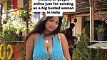 desi beauty sexy cleavage in blue costume 1