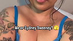 sexy cleavage in bue bra 1