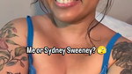 sexy cleavage in bue bra 1