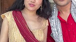 Marathi girl open navel in red saree 1