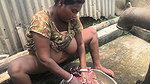 Indian Bhabhi Looks Amazing While Carrying Clothes