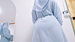 POV; Hijabi Girl with Big Ass Elegant Blue Abaya Tease.
