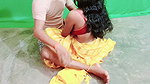 Yellow Silky Sadi and Bhabhi Fucked by Plumber