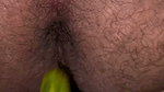 Bisexual Husband fuck with cucumber and wife dick cum inside
