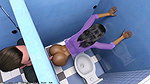 Camila’s bahenol ass hard with a stranger through the glory hole bathroom door