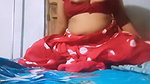 Indian beautiful sister-in-law in red saree fingering in thirsty pussy xvideo