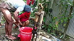 I fucked my village stepsister outside while she was taking a bath