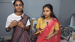 A couple of young babes teasing each other – Saree, Navel poked with painting brush 2