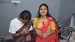 A couple of young babes teasing each other – Saree, Navel poked with painting brush 2