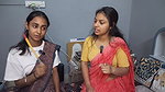 A couple of young babes teasing each other – Saree, Navel poked with painting brush 2